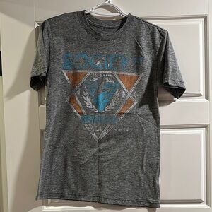 Society Gray Short Sleeve Tee with Geometric Design